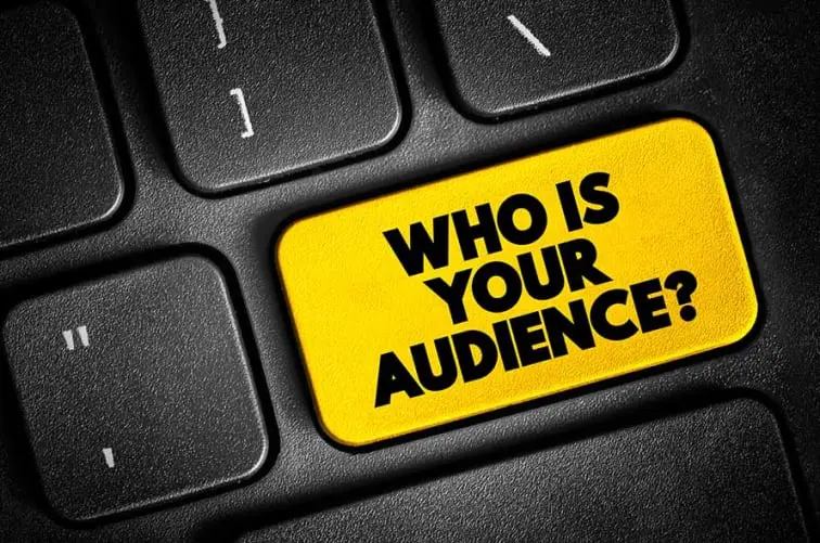 Keyboard with yellow who is your audience key 